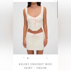 For Love and Lemons Kelsey Crochet Mini Skirt